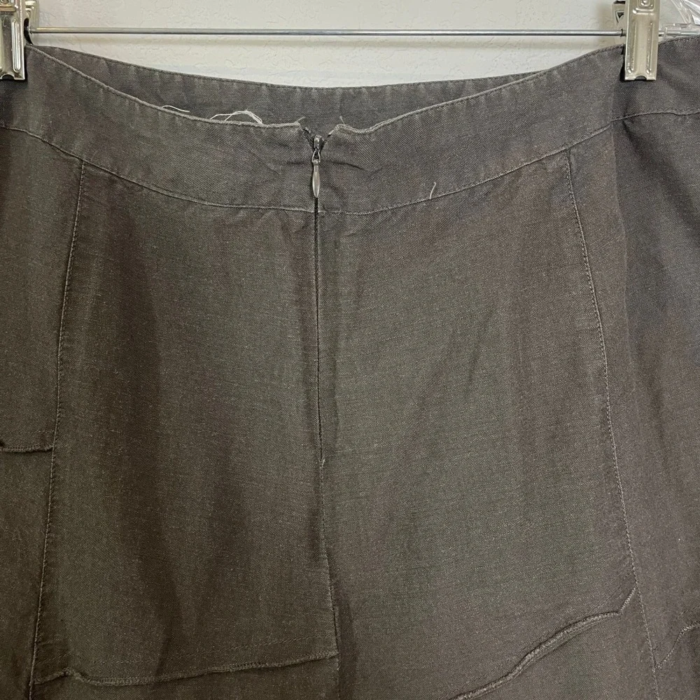 SANDRO Patchwork A-Line Linen Blend‎ Skirt Casual Bohemian Lagenlook 18W